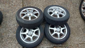 Set 13 inch LM velgen + goede banden, 4 x 114,3