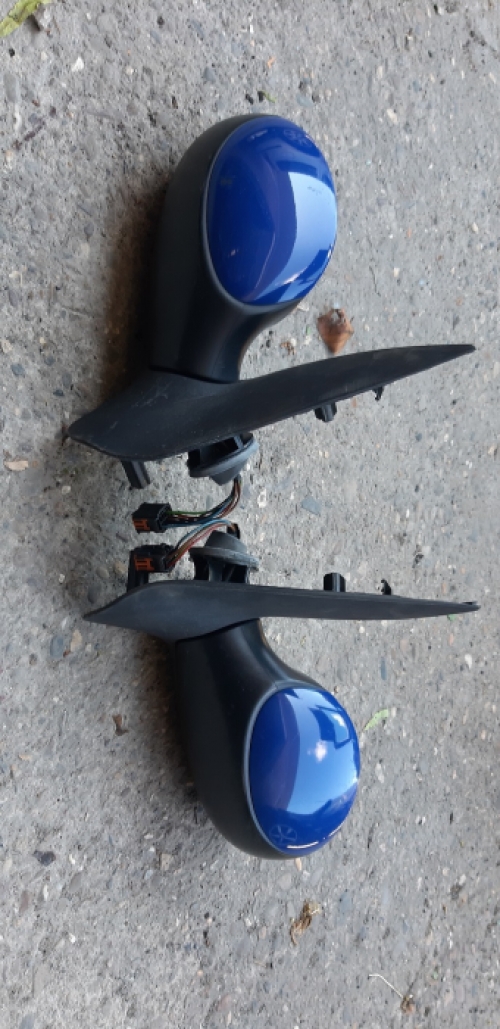 Set blauwe elec buitenspiegels Peugeot 206 uit 2001