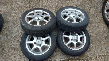 Set 13 inch LM velgen + goede banden, 4 x 114,3