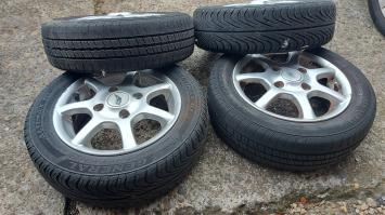 Set 13 inch LM velgen + goede banden, 4 x 114,3