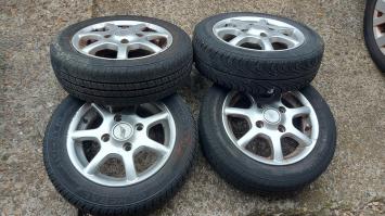 Set 13 inch LM velgen + goede banden, 4 x 114,3